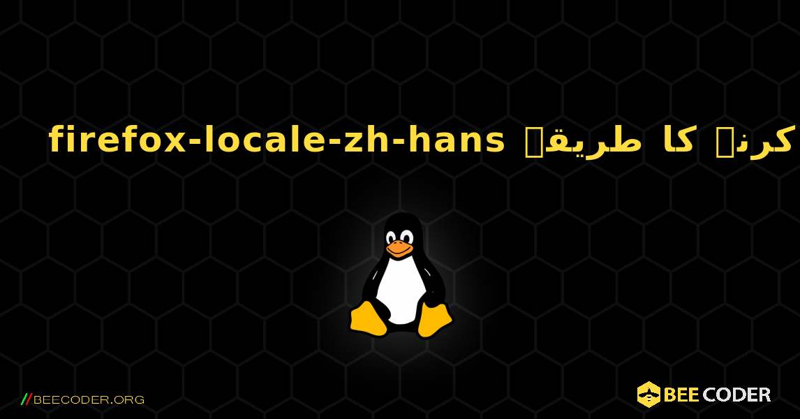 firefox-locale-zh-hans  انسٹال کرنے کا طریقہ. Linux