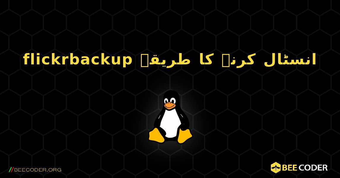 flickrbackup  انسٹال کرنے کا طریقہ. Linux