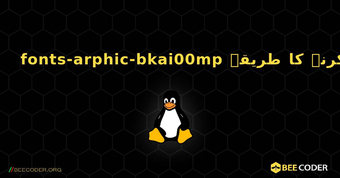 fonts-arphic-bkai00mp  انسٹال کرنے کا طریقہ. Linux