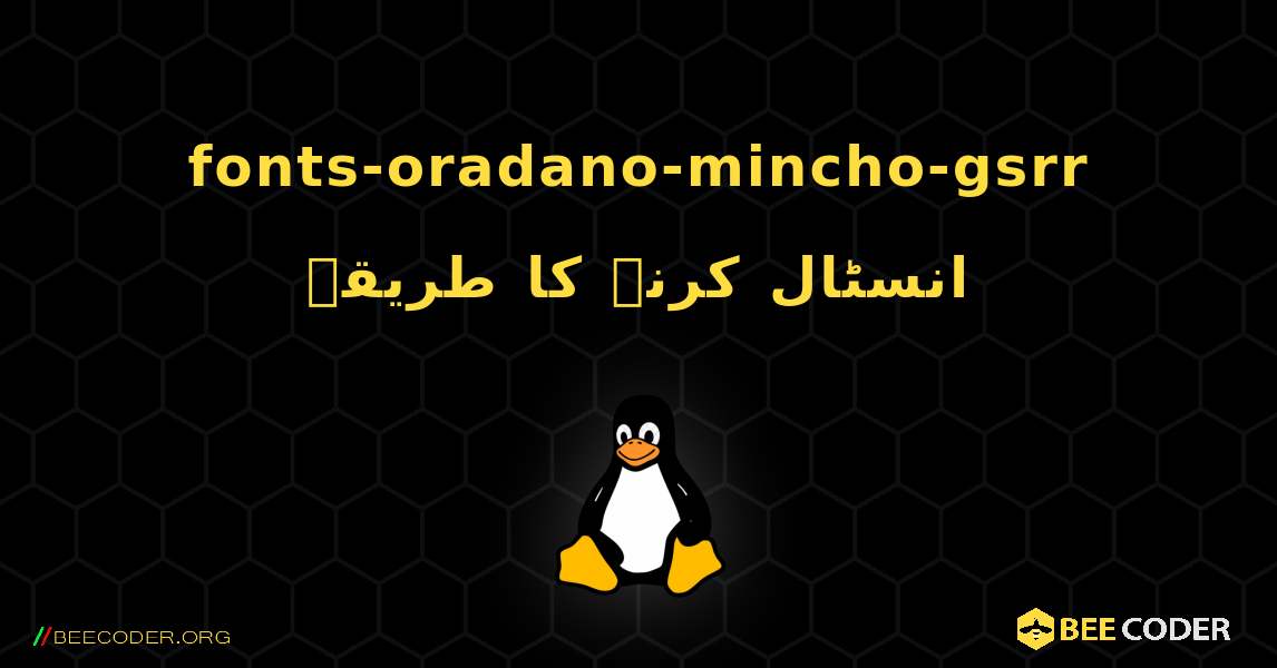 fonts-oradano-mincho-gsrr  انسٹال کرنے کا طریقہ. Linux