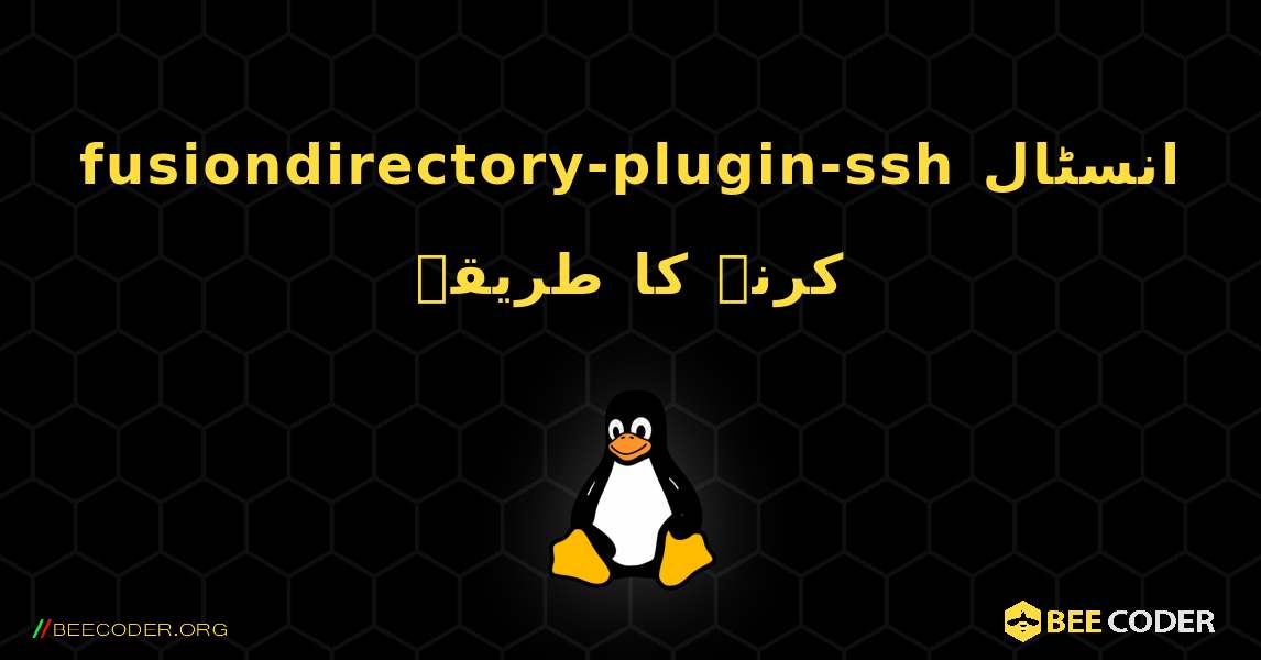 fusiondirectory-plugin-ssh  انسٹال کرنے کا طریقہ. Linux