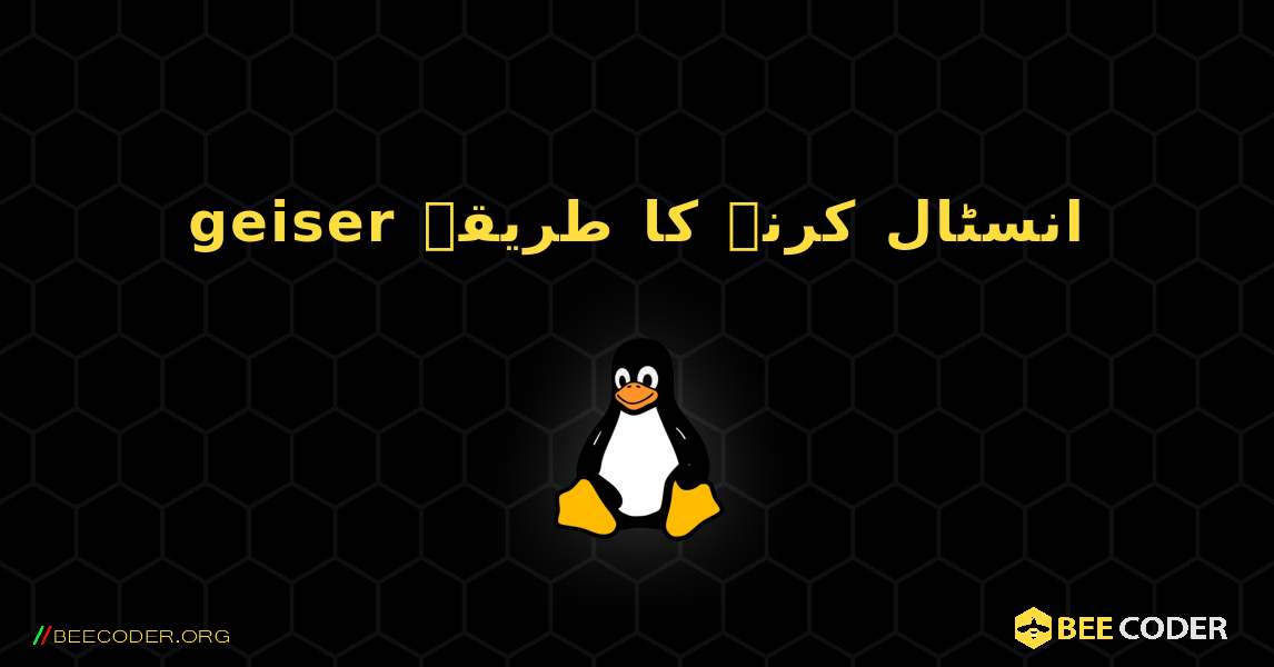 geiser  انسٹال کرنے کا طریقہ. Linux