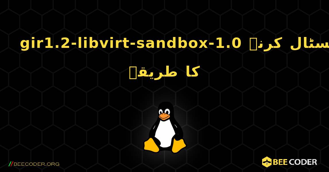 gir1.2-libvirt-sandbox-1.0  انسٹال کرنے کا طریقہ. Linux