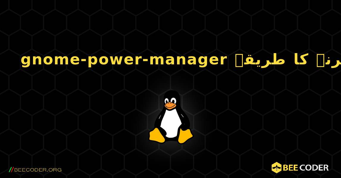 gnome-power-manager  انسٹال کرنے کا طریقہ. Linux