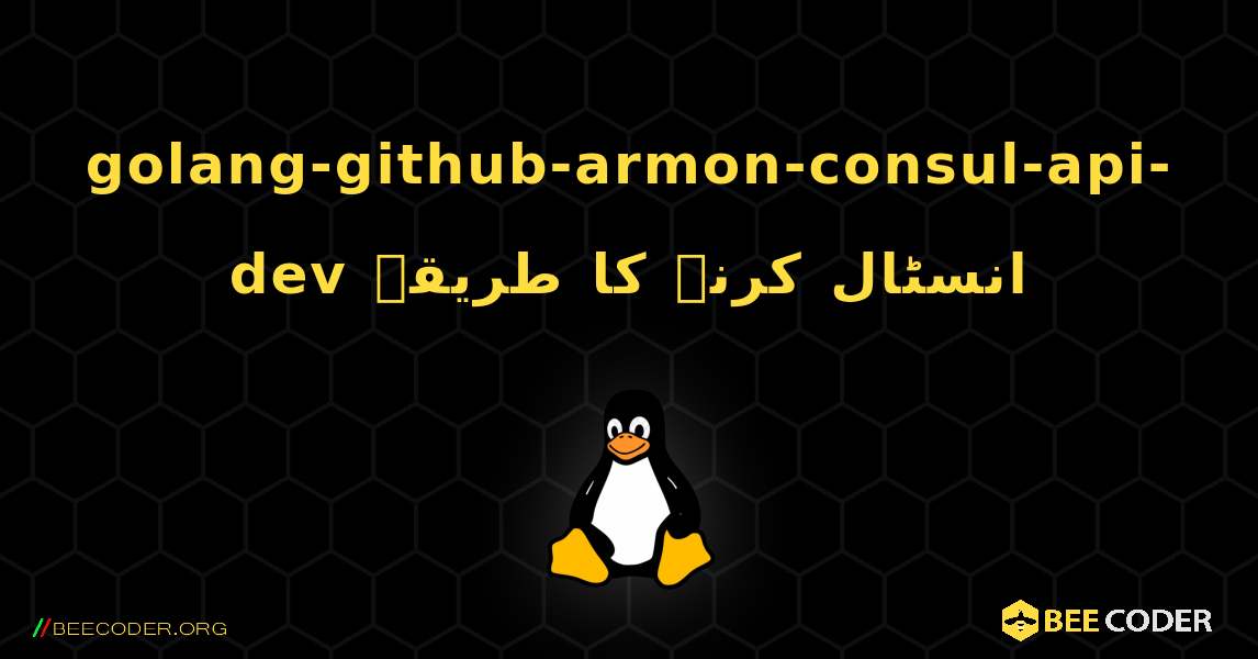 golang-github-armon-consul-api-dev  انسٹال کرنے کا طریقہ. Linux