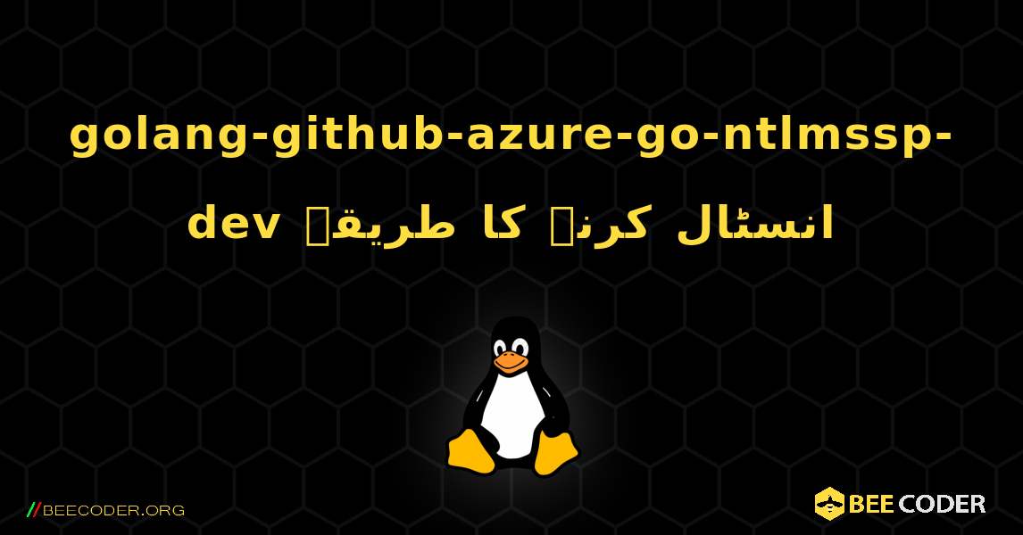 golang-github-azure-go-ntlmssp-dev  انسٹال کرنے کا طریقہ. Linux