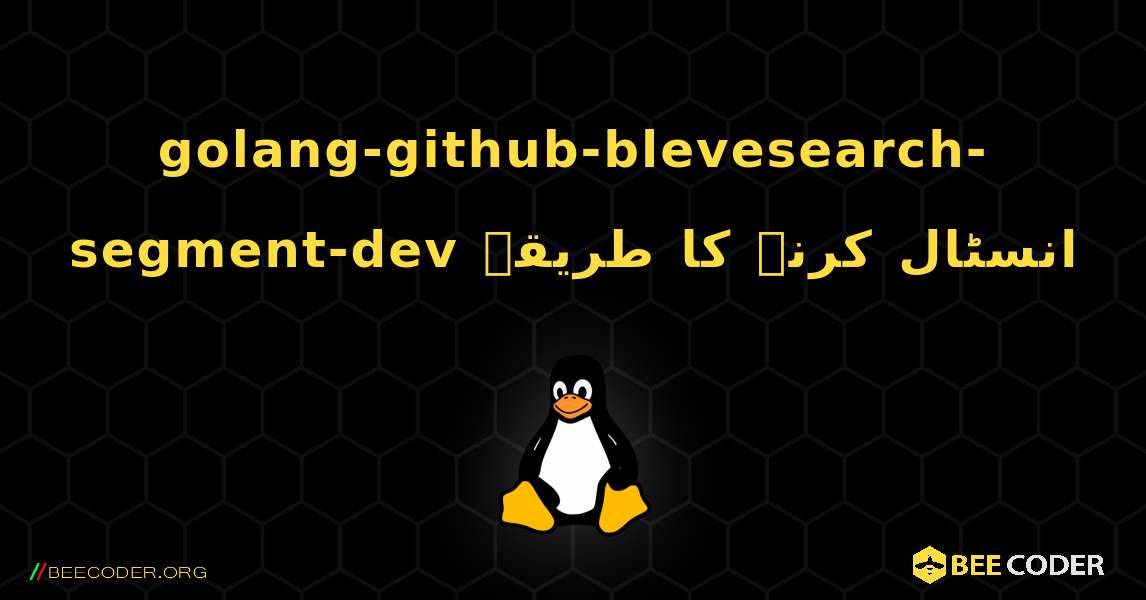 golang-github-blevesearch-segment-dev  انسٹال کرنے کا طریقہ. Linux