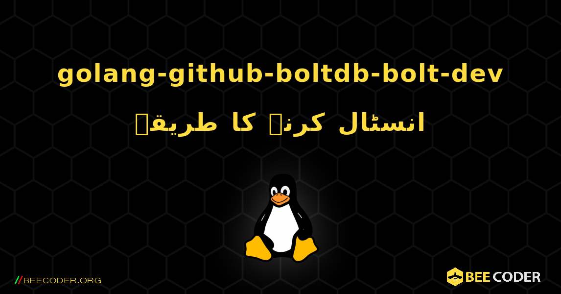 golang-github-boltdb-bolt-dev  انسٹال کرنے کا طریقہ. Linux