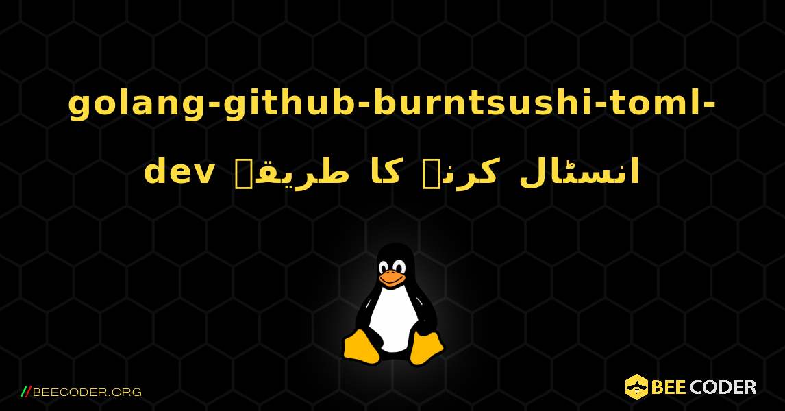 golang-github-burntsushi-toml-dev  انسٹال کرنے کا طریقہ. Linux