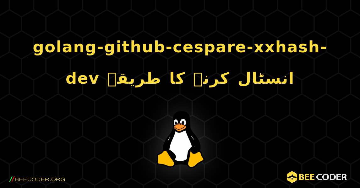 golang-github-cespare-xxhash-dev  انسٹال کرنے کا طریقہ. Linux