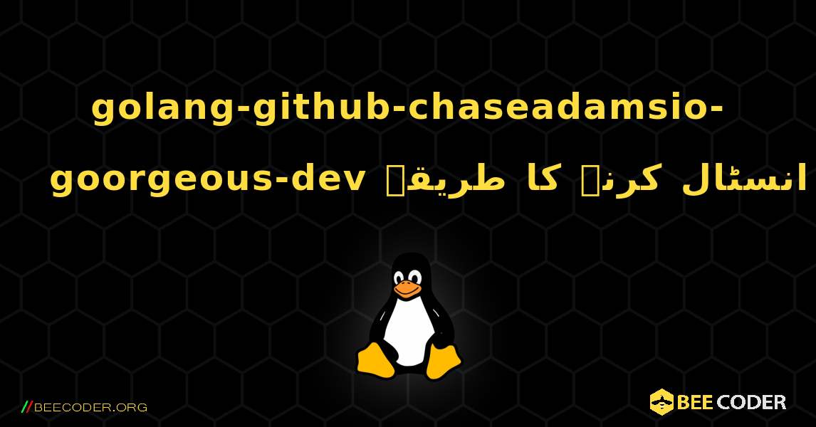 golang-github-chaseadamsio-goorgeous-dev  انسٹال کرنے کا طریقہ. Linux