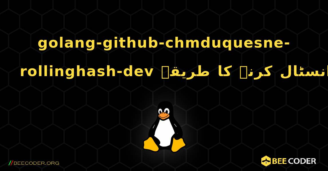 golang-github-chmduquesne-rollinghash-dev  انسٹال کرنے کا طریقہ. Linux