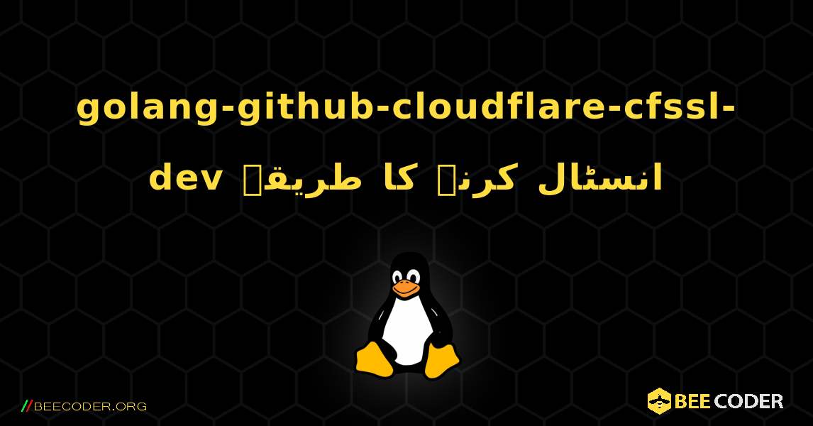 golang-github-cloudflare-cfssl-dev  انسٹال کرنے کا طریقہ. Linux