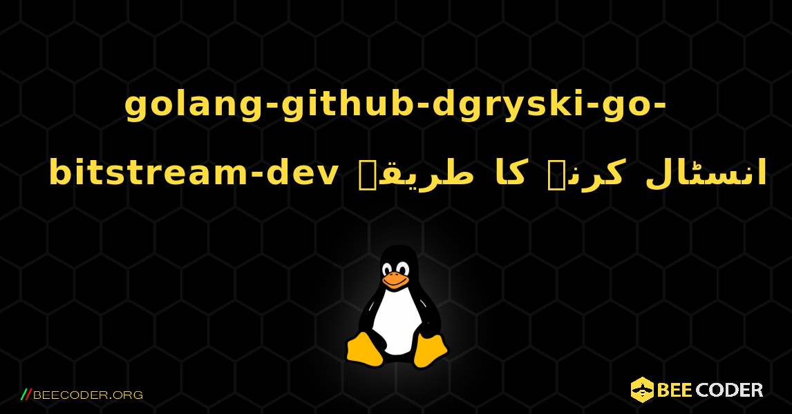 golang-github-dgryski-go-bitstream-dev  انسٹال کرنے کا طریقہ. Linux