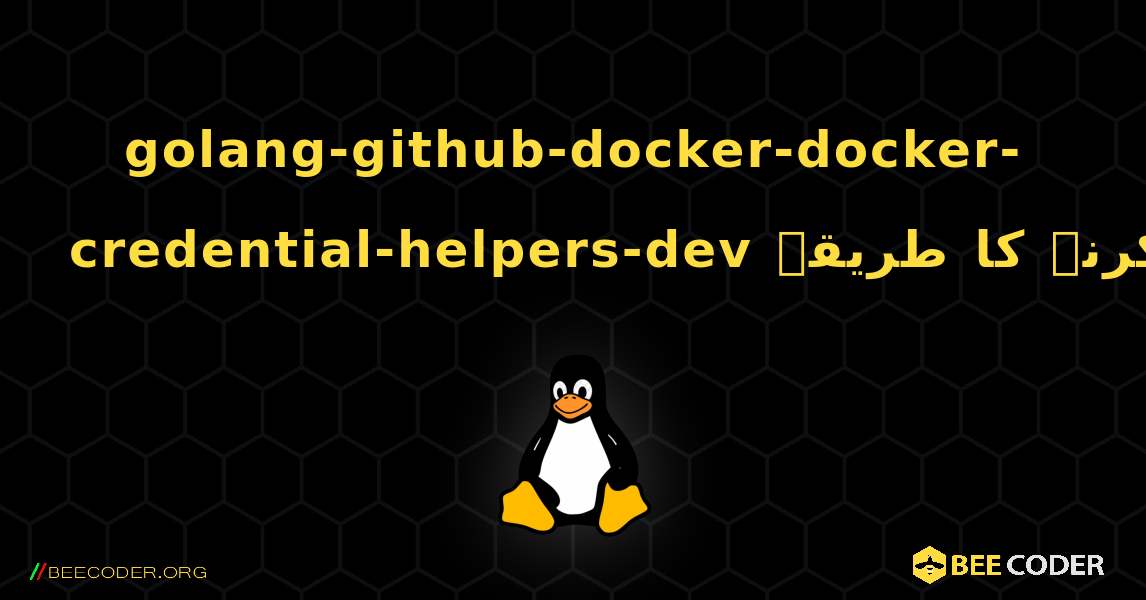 golang-github-docker-docker-credential-helpers-dev  انسٹال کرنے کا طریقہ. Linux