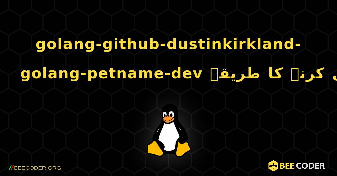 golang-github-dustinkirkland-golang-petname-dev  انسٹال کرنے کا طریقہ. Linux