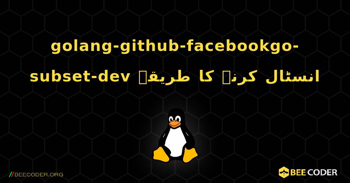golang-github-facebookgo-subset-dev  انسٹال کرنے کا طریقہ. Linux