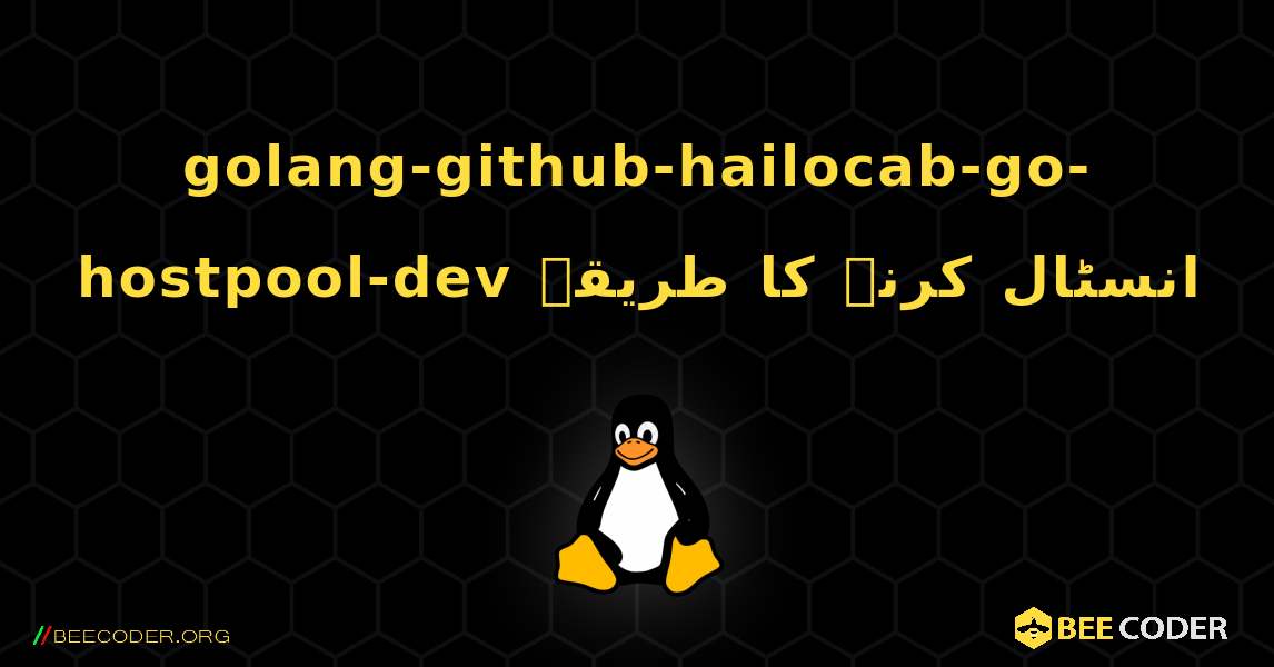 golang-github-hailocab-go-hostpool-dev  انسٹال کرنے کا طریقہ. Linux