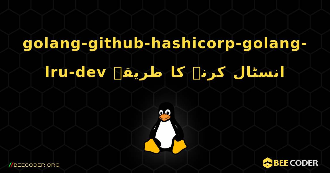 golang-github-hashicorp-golang-lru-dev  انسٹال کرنے کا طریقہ. Linux