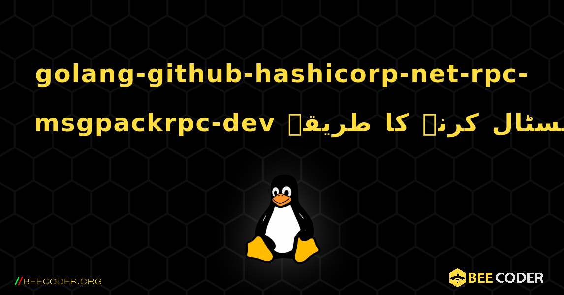 golang-github-hashicorp-net-rpc-msgpackrpc-dev  انسٹال کرنے کا طریقہ. Linux