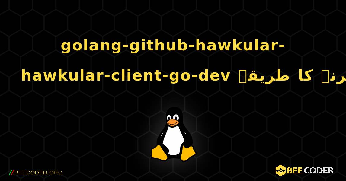 golang-github-hawkular-hawkular-client-go-dev  انسٹال کرنے کا طریقہ. Linux