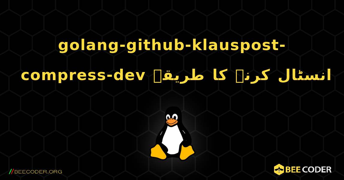 golang-github-klauspost-compress-dev  انسٹال کرنے کا طریقہ. Linux