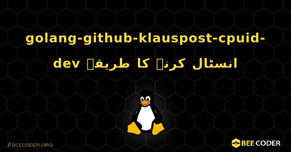 golang-github-klauspost-cpuid-dev  انسٹال کرنے کا طریقہ. Linux