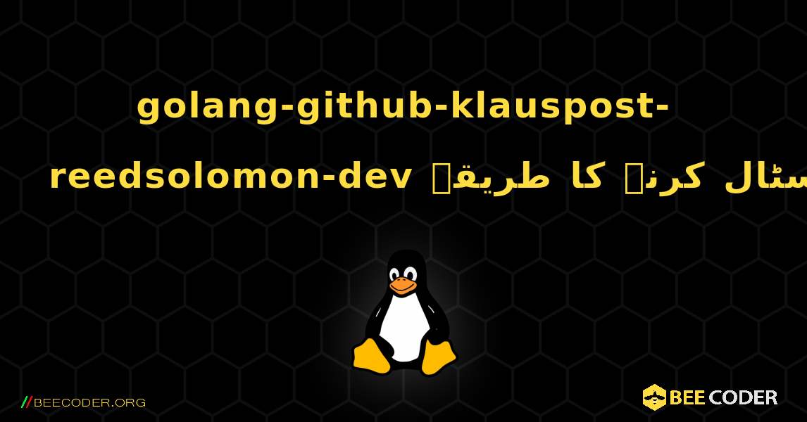 golang-github-klauspost-reedsolomon-dev  انسٹال کرنے کا طریقہ. Linux