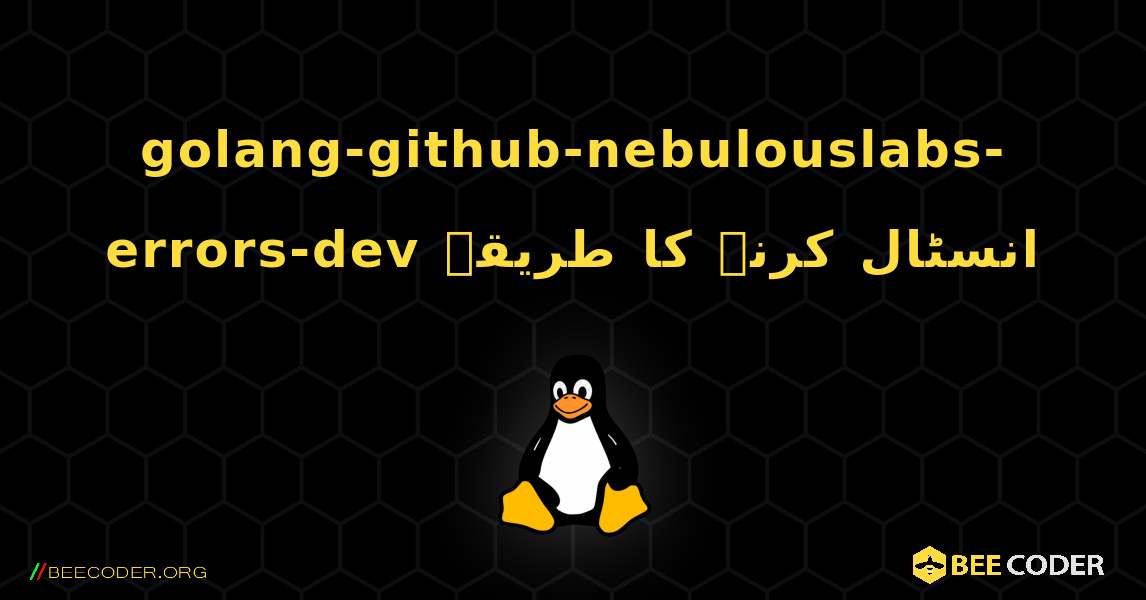 golang-github-nebulouslabs-errors-dev  انسٹال کرنے کا طریقہ. Linux