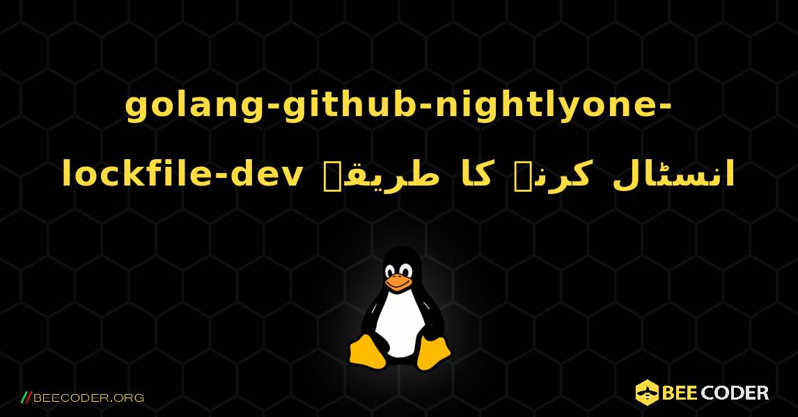golang-github-nightlyone-lockfile-dev  انسٹال کرنے کا طریقہ. Linux