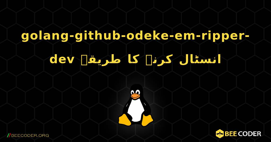 golang-github-odeke-em-ripper-dev  انسٹال کرنے کا طریقہ. Linux