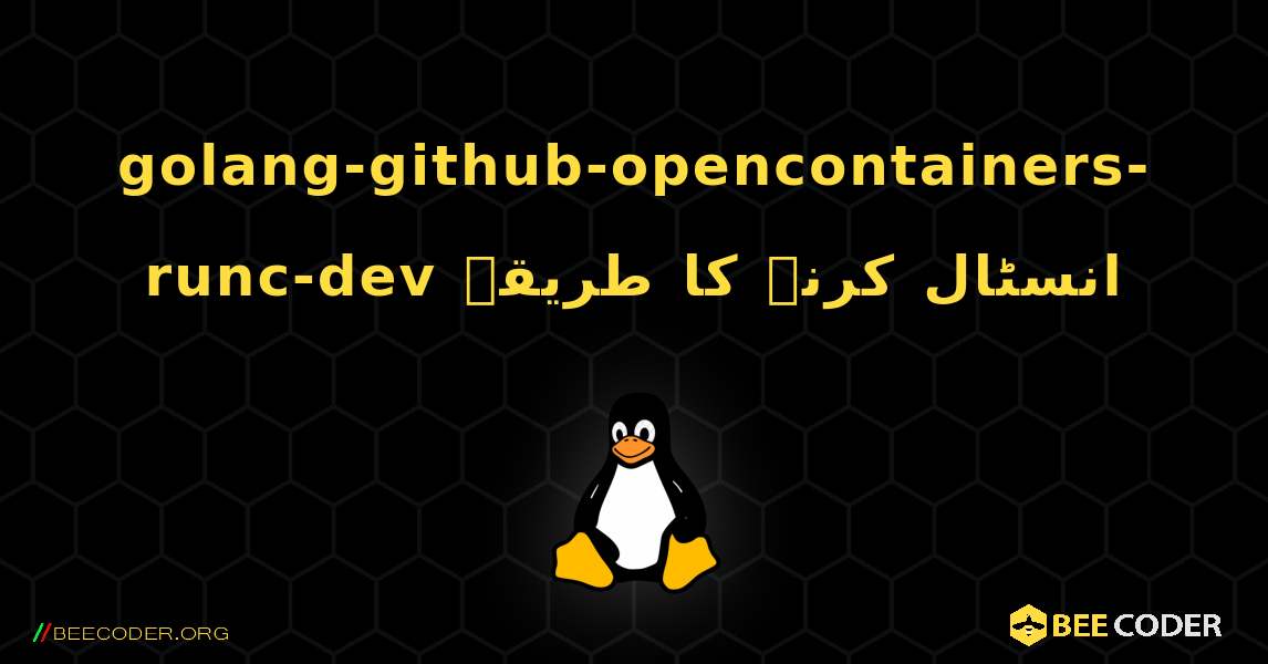 golang-github-opencontainers-runc-dev  انسٹال کرنے کا طریقہ. Linux