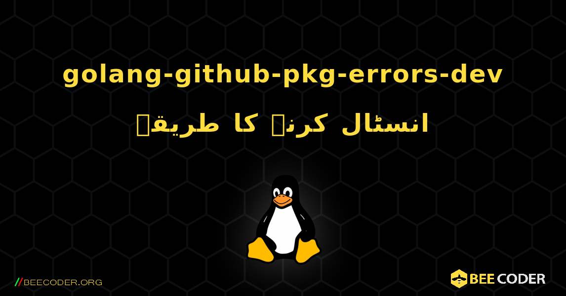 golang-github-pkg-errors-dev  انسٹال کرنے کا طریقہ. Linux