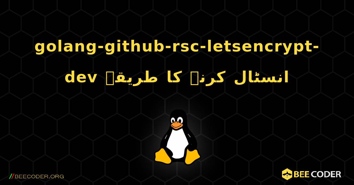 golang-github-rsc-letsencrypt-dev  انسٹال کرنے کا طریقہ. Linux