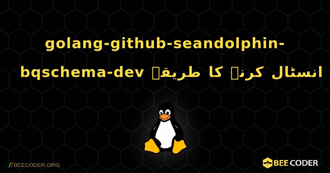 golang-github-seandolphin-bqschema-dev  انسٹال کرنے کا طریقہ. Linux