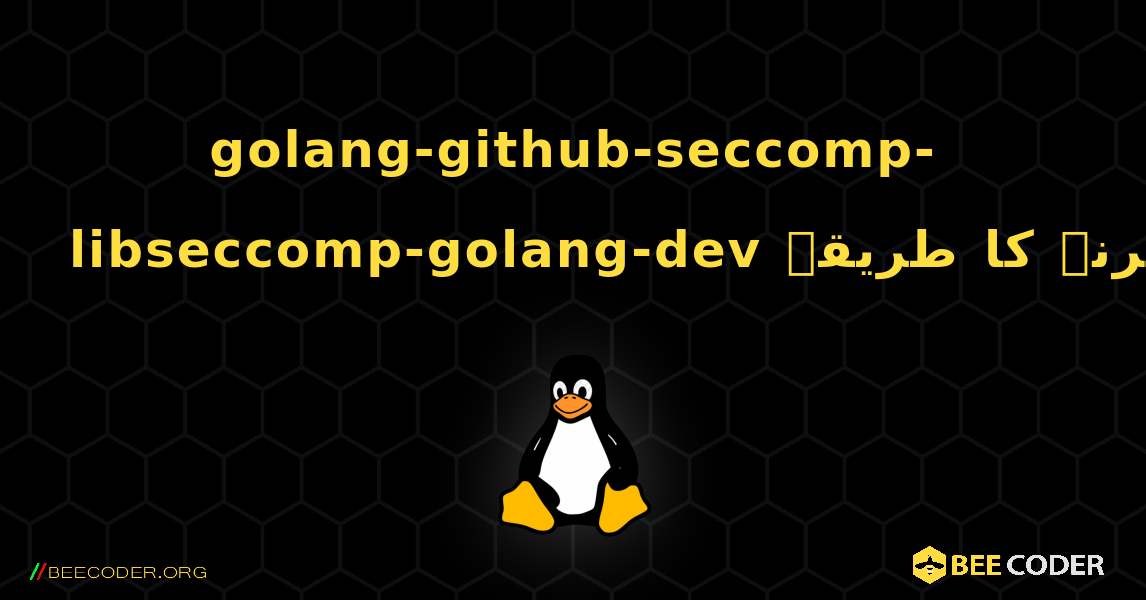 golang-github-seccomp-libseccomp-golang-dev  انسٹال کرنے کا طریقہ. Linux