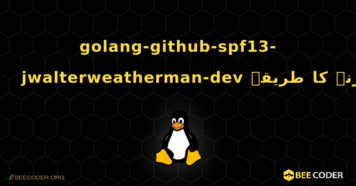 golang-github-spf13-jwalterweatherman-dev  انسٹال کرنے کا طریقہ. Linux