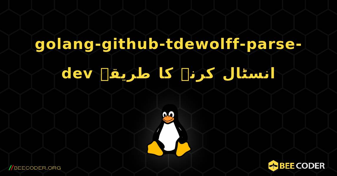 golang-github-tdewolff-parse-dev  انسٹال کرنے کا طریقہ. Linux