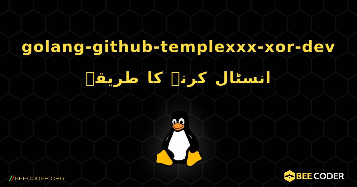golang-github-templexxx-xor-dev  انسٹال کرنے کا طریقہ. Linux