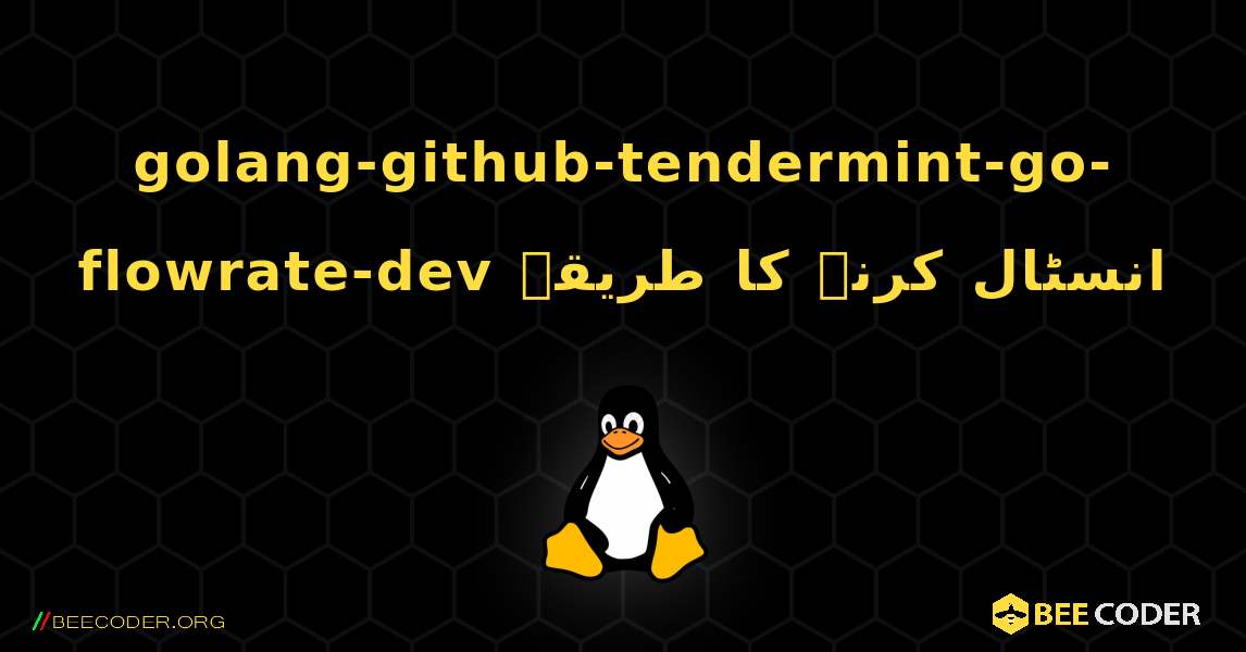 golang-github-tendermint-go-flowrate-dev  انسٹال کرنے کا طریقہ. Linux
