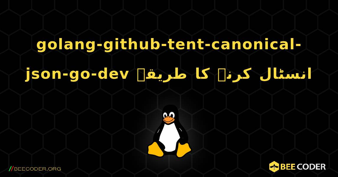 golang-github-tent-canonical-json-go-dev  انسٹال کرنے کا طریقہ. Linux