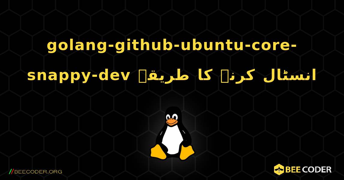 golang-github-ubuntu-core-snappy-dev  انسٹال کرنے کا طریقہ. Linux