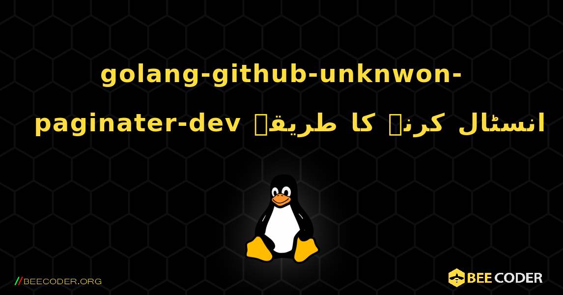 golang-github-unknwon-paginater-dev  انسٹال کرنے کا طریقہ. Linux