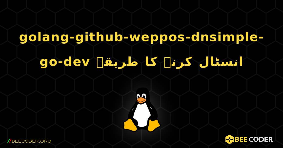 golang-github-weppos-dnsimple-go-dev  انسٹال کرنے کا طریقہ. Linux