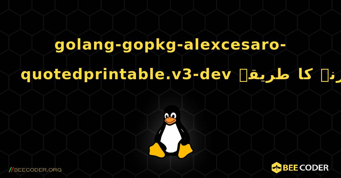 golang-gopkg-alexcesaro-quotedprintable.v3-dev  انسٹال کرنے کا طریقہ. Linux