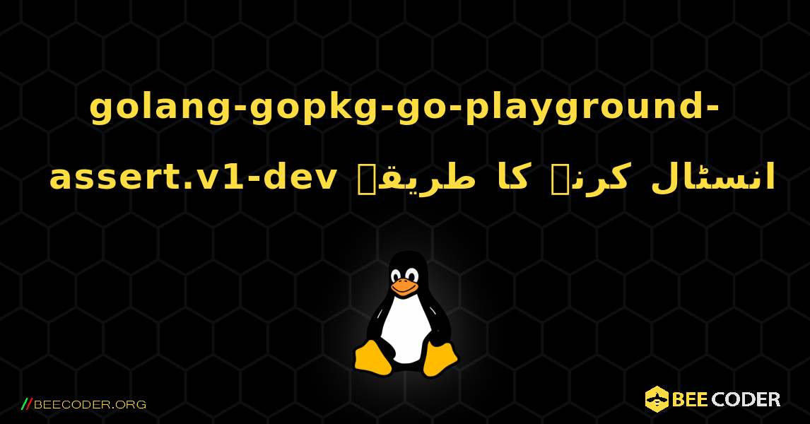 golang-gopkg-go-playground-assert.v1-dev  انسٹال کرنے کا طریقہ. Linux