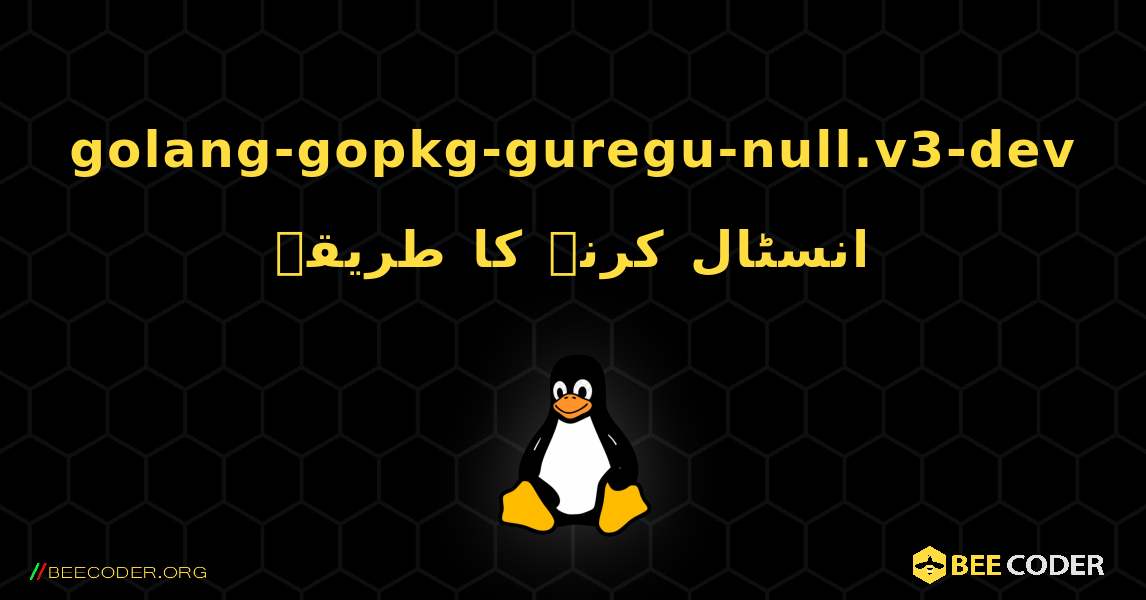 golang-gopkg-guregu-null.v3-dev  انسٹال کرنے کا طریقہ. Linux