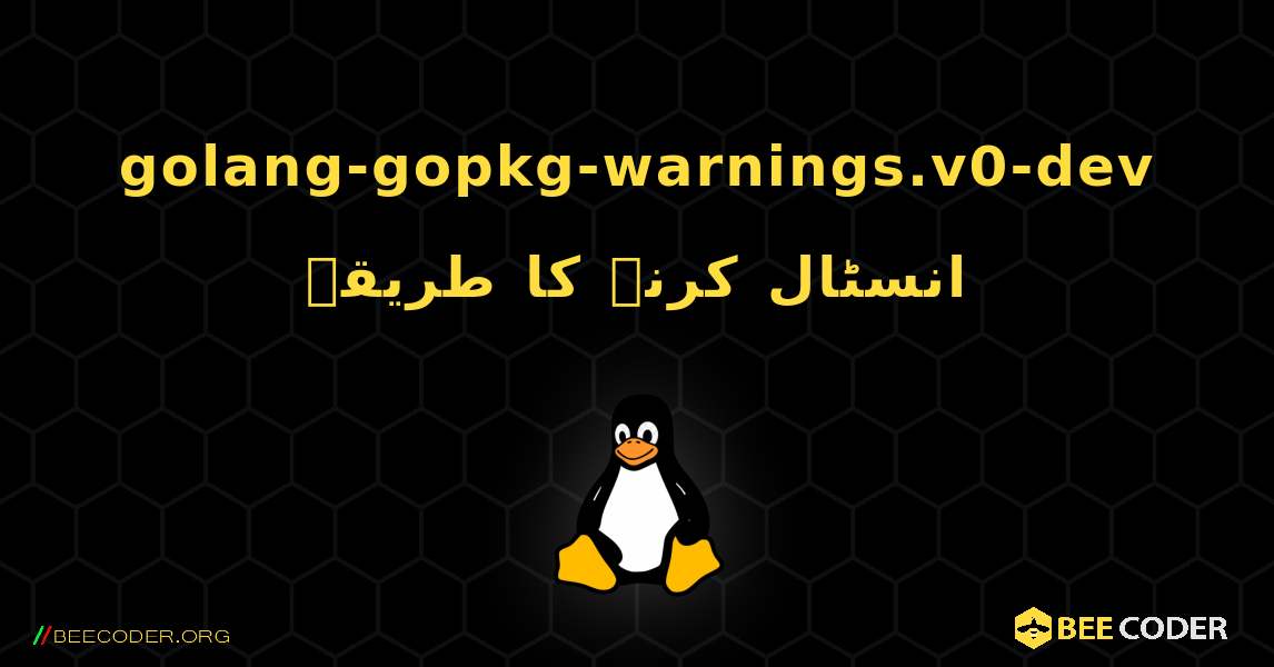 golang-gopkg-warnings.v0-dev  انسٹال کرنے کا طریقہ. Linux