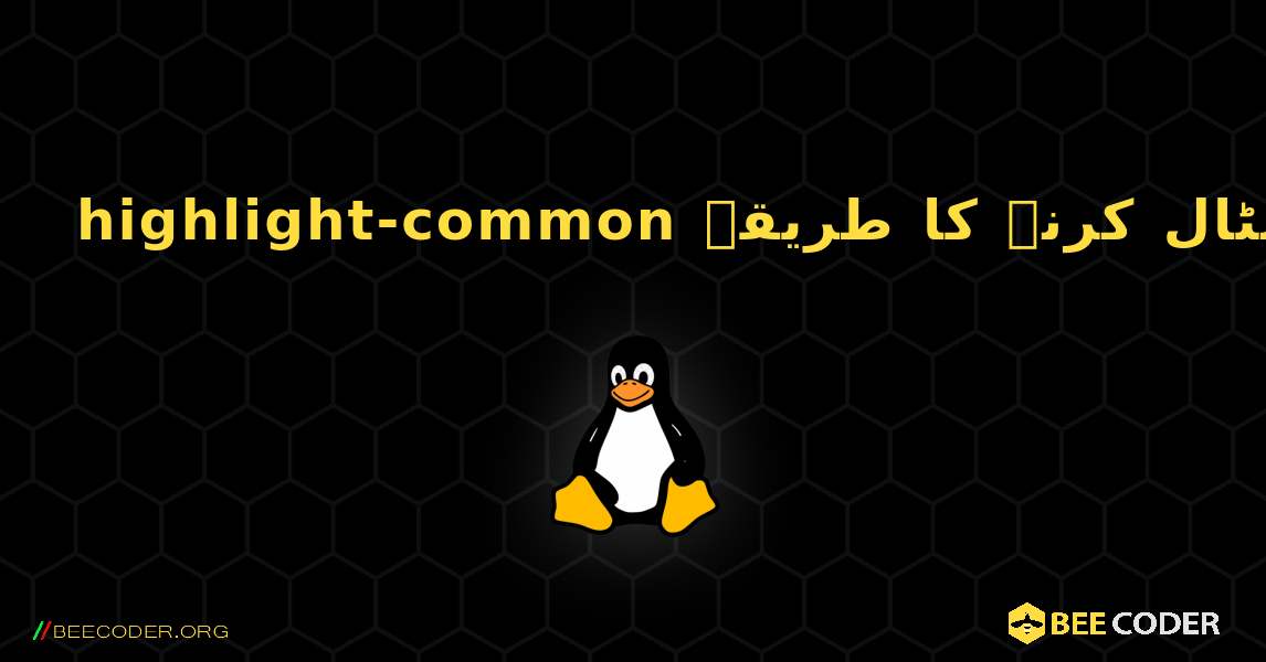 highlight-common  انسٹال کرنے کا طریقہ. Linux