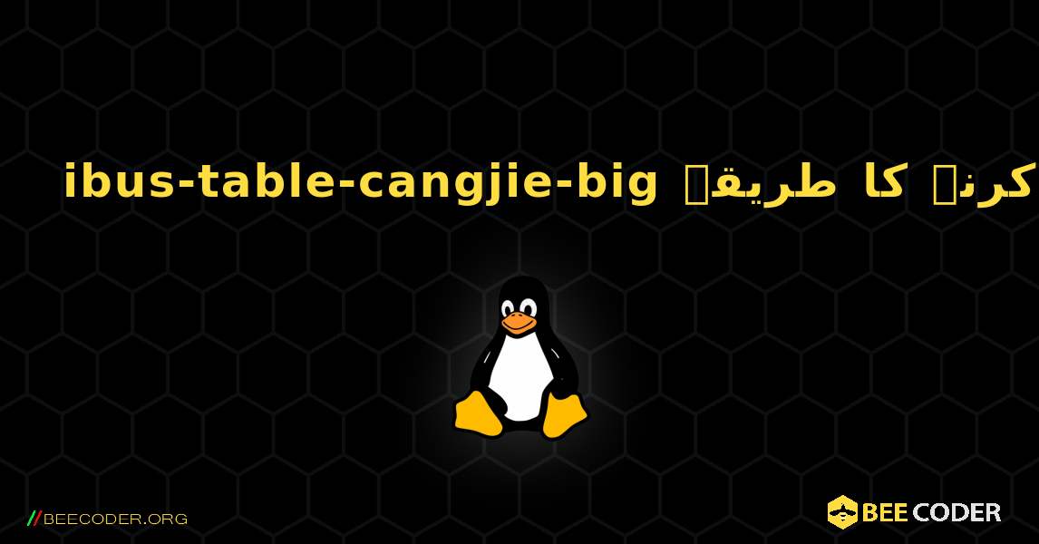 ibus-table-cangjie-big  انسٹال کرنے کا طریقہ. Linux